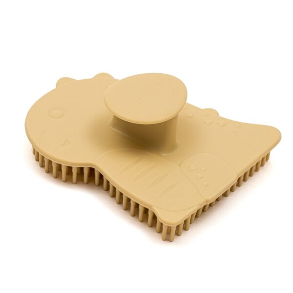 Beige siliconen babyborstel voor gevoelige huid - Afbeelding 2