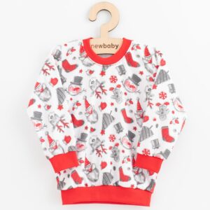 Kinderpyjama's - Katoen - Langarmshirt - Effen Rood - Wintersymbolen