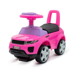 Felroze SUV kinderauto met paarse stuurinrichting
