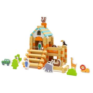Houten Bouwset - Kleurrijk Dierenhuis