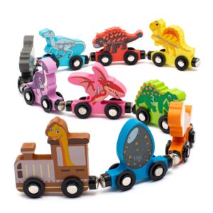 Dino Houten Speelgoedtrein - Kleurrijke Montessori Set