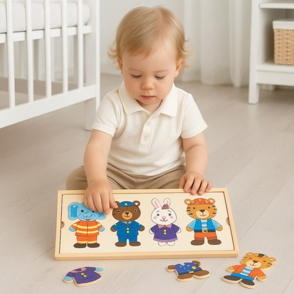 Montessori Houten Dierenpuzzel - Kleurrijk Speelgoed - Afbeelding 5