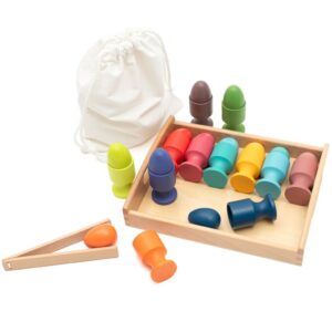 Montessori Houten Speelgoedset - Kleurige accessoires
