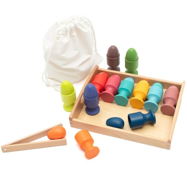 Montessori Houten Speelgoedset - Kleurige accessoires
