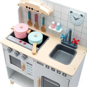 Houten Speelkeuken Wit - Montessori met Accessoires