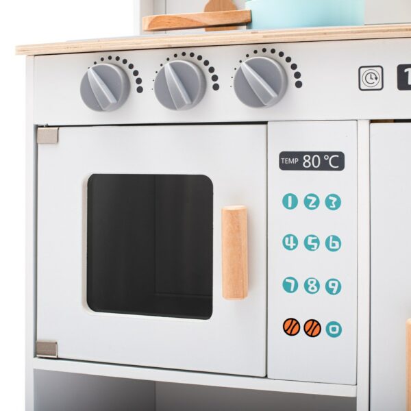 Houten Speelkeuken Wit - Montessori met Accessoires - Afbeelding 2