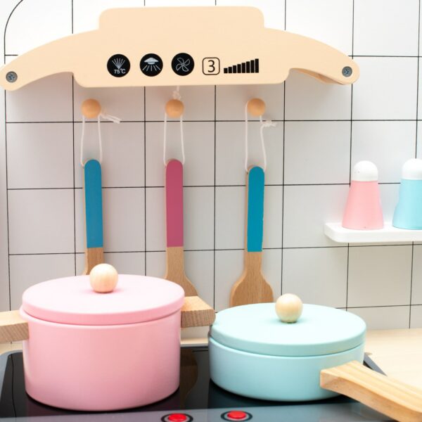 Houten Speelkeuken Wit - Montessori met Accessoires - Afbeelding 3