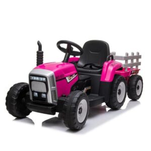 Erick elektrische tractor met afstandsbediening roze – Krachtige 2x45W motoren