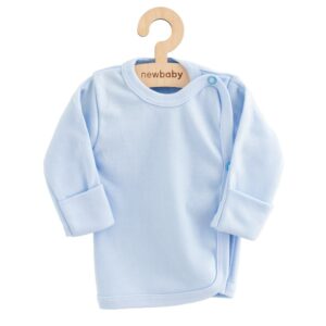 Baby shirt - Lichtblauw - Katoen - Drukknopen - Lange mouwen