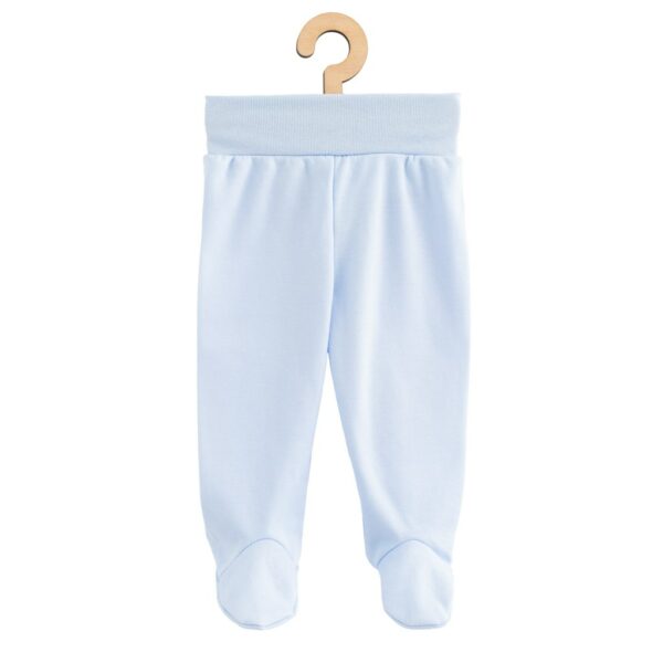 Babybroek - Lichtblauw - Met voetjes - Monochrome halfsokken