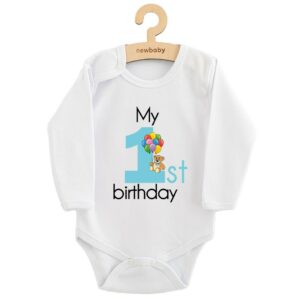 Babyromper - My 1st Birthday - Lange Mouwen - 100% Katoen