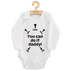 Baby Bodysuit - Long Sleeve - You Can Do It Daddy! - 100% Katoen