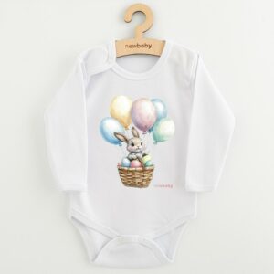 Baby Romper - Lange Mouwen - Konijntje met Ballonnen - 100% Katoen
