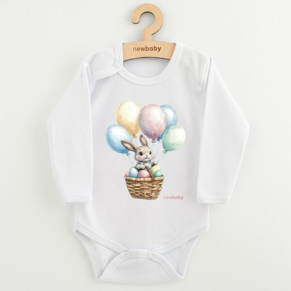Baby Romper - Lange Mouwen - Konijntje met Ballonnen - 100% Katoen