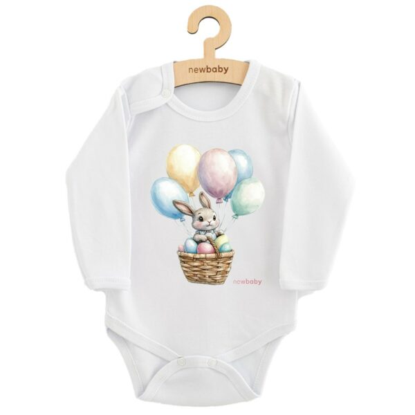 Baby bodysuit - konijn - ballonnen - lange mouwen - 100% katoen