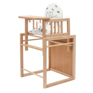 Kinderstoel Jerry - Houten Hoge Stoel - 2-in-1 Kinderstoel en Tafel