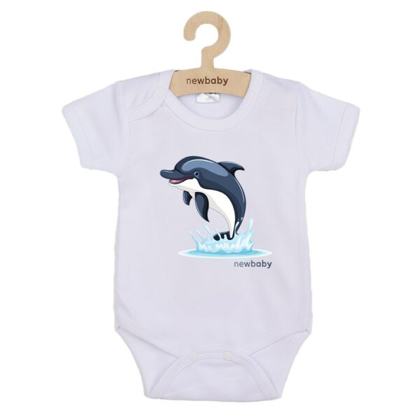 Baby Bodysuit - Jumping Dolphin Print - Korte Mouwen - 100% katoen