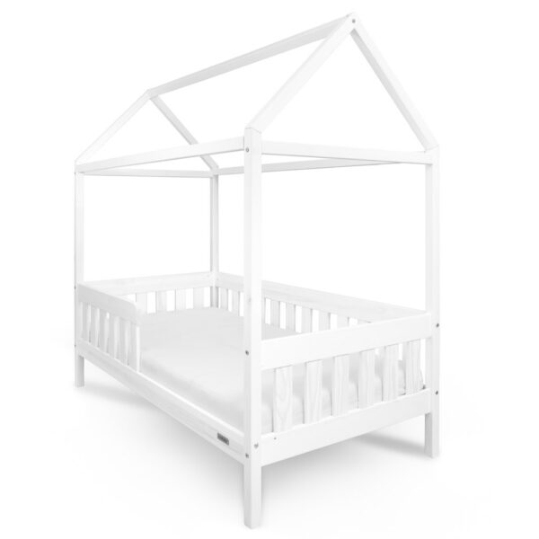 Kinderbed CASTELLO - 160x80 cm - Wit Huisbed - Met Uitvalbeveiliging - Afbeelding 5