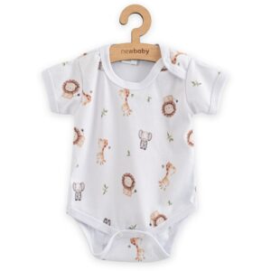 Baby Bodysuit - Korte Mouwen - Safari Dieren - 100% Katoen
