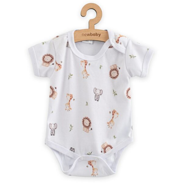 Baby Bodysuit - Korte Mouwen - Safari Dieren - 100% Katoen