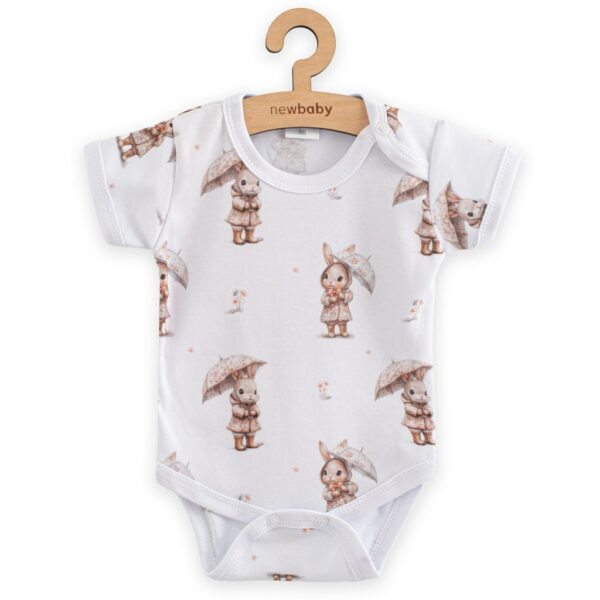Babyromper - Katoen - Korte mouwen - Konijnenprint - Babykleding