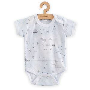 Baby Clothing - Baby Bodysuit - Korte Mouwen - Ocean - Wereldkaart