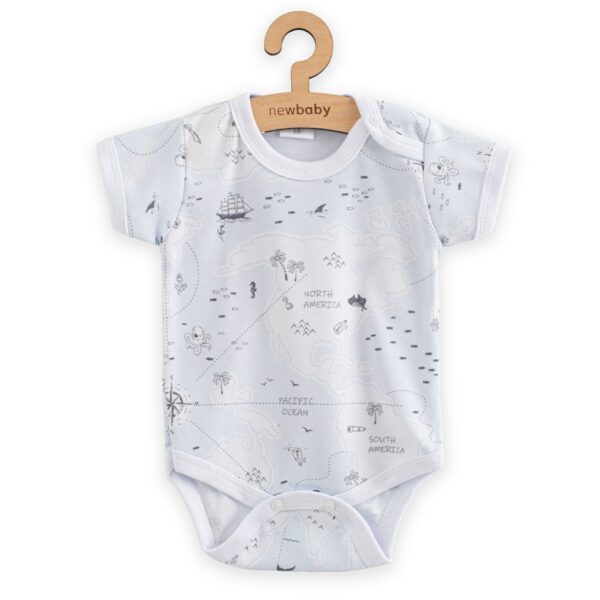 Baby Clothing - Baby Bodysuit - Korte Mouwen - Ocean - Wereldkaart