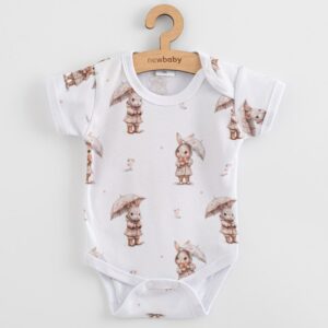 Babyromper - Korte mouwen - 100% katoen - Konijnetjes patroon