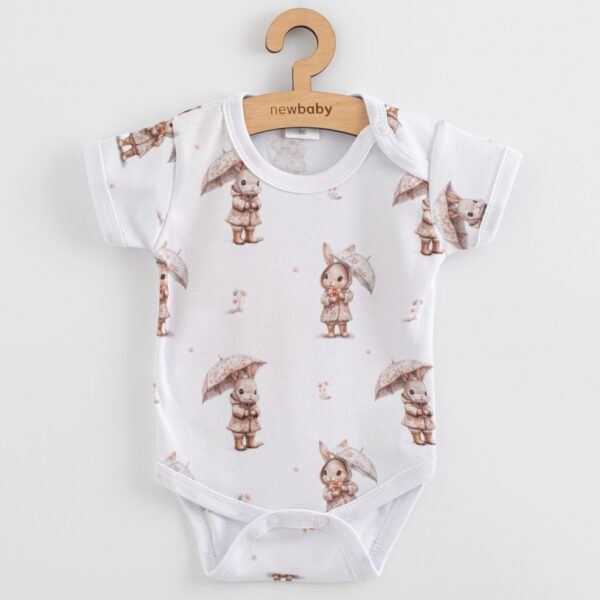 Babyromper - Korte mouwen - 100% katoen - Konijnetjes patroon