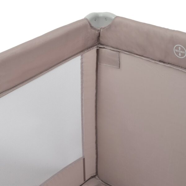 Reisbedje - campingbedje beige - inklapbaar met matras - Afbeelding 4