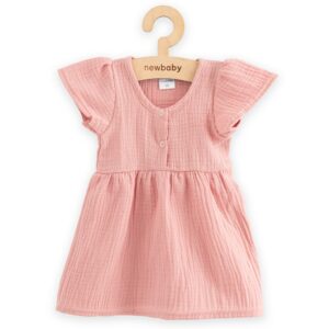 Baby katoen dress - Katoen - Roze - Korte mouwen - Ruffles