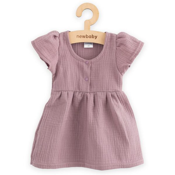 Babyjurk - Mauve - Katoen - Korte mouwen - Ruffles - Katoen