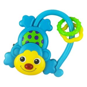 Rammelaar Aap - Blauw - Bijtringen - Baby Speelgoed