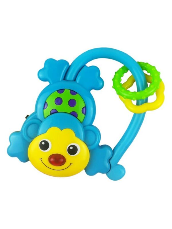 Rammelaar Aap - Blauw - Bijtringen - Baby Speelgoed