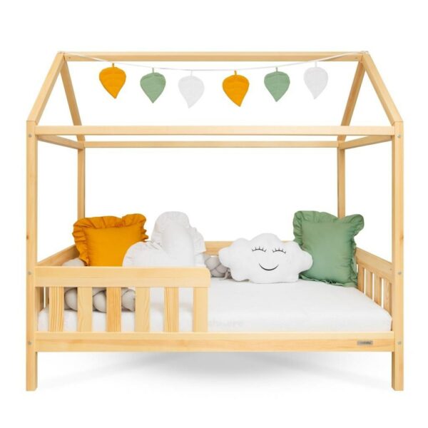 Kinderbed CASTELLO - 160x80 cm - Naturel Huisbed - Met Uitvalbeveiliging - Afbeelding 2