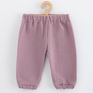 Baby katoen set - T-shirt en broek - Korte mouwen - Lichtpaars