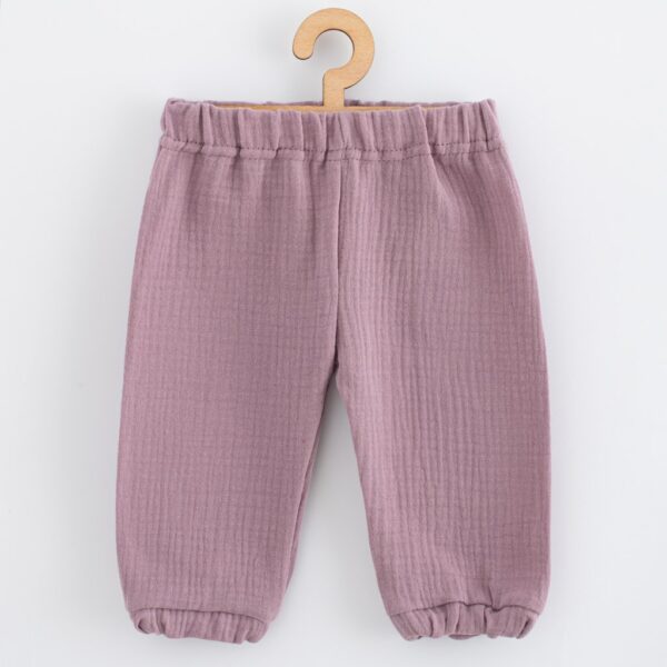 Baby katoen set - T-shirt en broek - Korte mouwen - Lichtpaars
