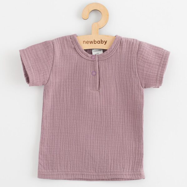 Baby katoen set - T-shirt en broek - Korte mouwen - Lichtpaars - Afbeelding 2