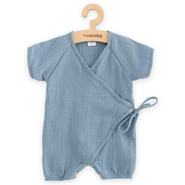 Romper - 100% Katoen - Ademend Katoen - Korte Mouwen - Blauw