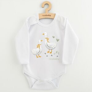 Baby Bodysuit - Lange Mouwen - 100% Katoen - Schattige Eenden Print