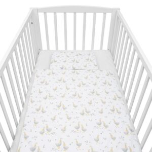 Beddengoedset Baby - Gansjes - Zonder Vulling - Dekbedovertrek 90 x 120 cm
