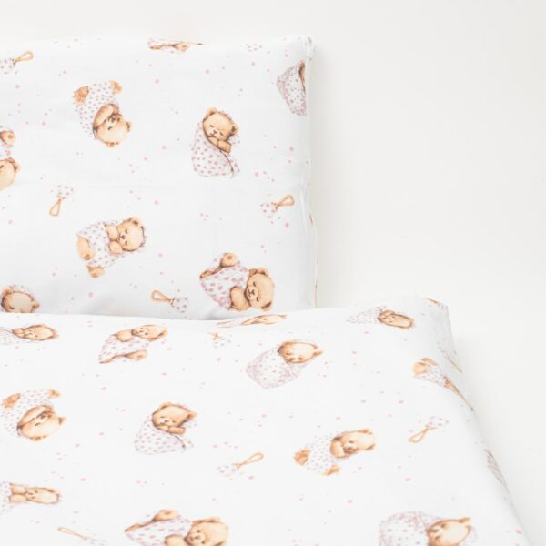 Beddengoedset Baby - Sweet Teddy Bear Roze - Zonder Vulling - Afbeelding 2