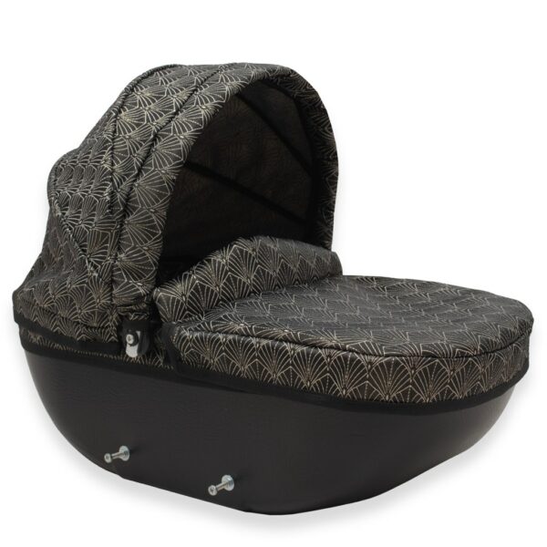 Poppenwagen - COMFORT Zwart Goud - Luxe Wiegwagen - Verstelbare Handgreep - Afbeelding 2