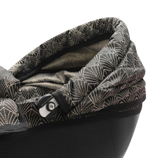 Poppenwagen - COMFORT Zwart Goud - Luxe Wiegwagen - Verstelbare Handgreep - Afbeelding 3