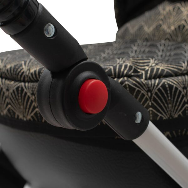 Poppenwagen - COMFORT Zwart Goud - Luxe Wiegwagen - Verstelbare Handgreep - Afbeelding 4