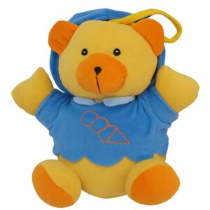 Lichtbruine Teddybeer met Blauw - Pluche Speelgoed