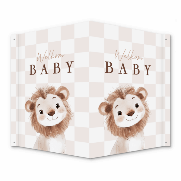 Raambord Welkom Baby Leeuw – Geboorteaankondiging