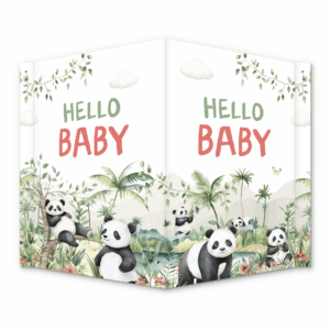 Raambord Hello Baby Panda – Geboorteaankondiging